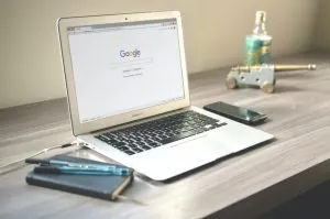 a laptop as a symbol of how Google Chrome can be used as an SEO tool for auditing & monitoring