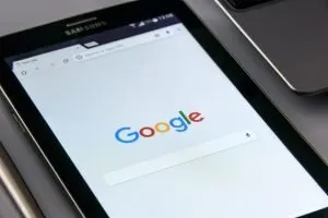 opening Google on tablet
