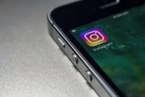 instagram logo seen on a smartphone