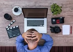 Researcher at a computer
