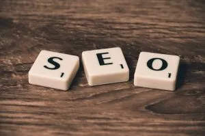 SEO made of scrabble letters