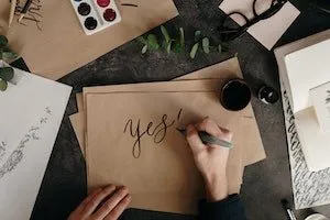 writing yes on a paper