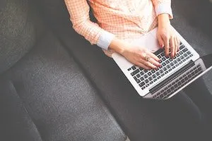 woman researching Blog Content Scraping