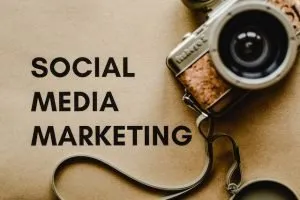 Social media marketing written on a peace of paper