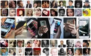 People holding phones