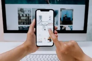 A person using a phone