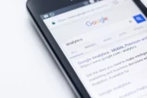 Phone with Google search open