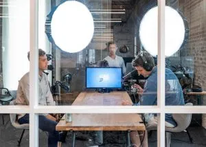 People shooting a video