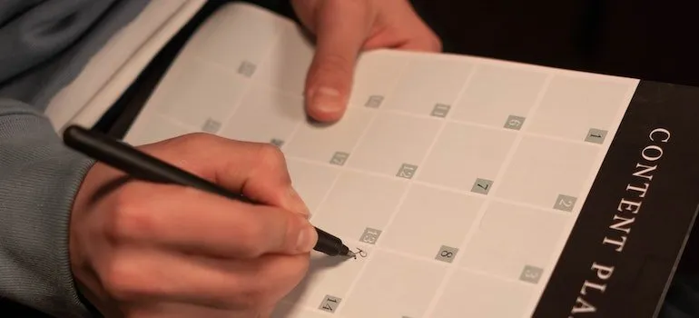 content calendar