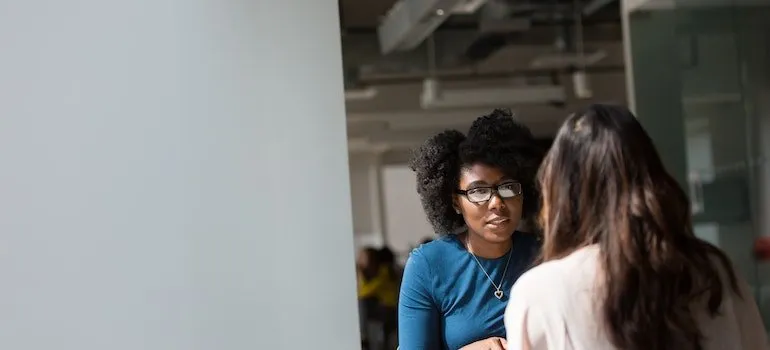 conducting an interview