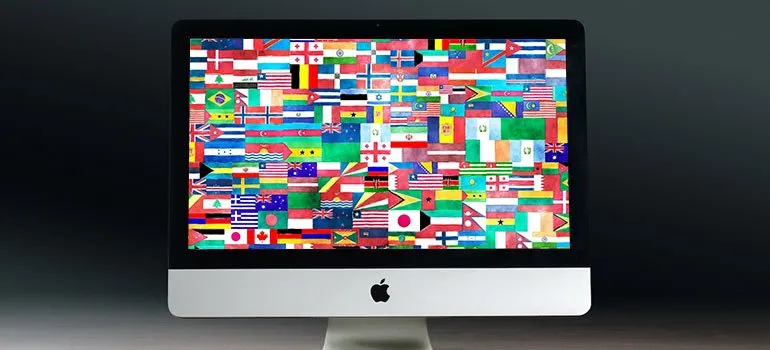 world flags on a screen