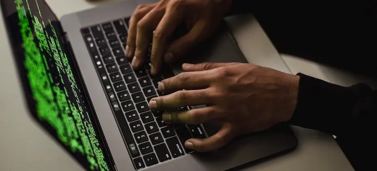 using laptop