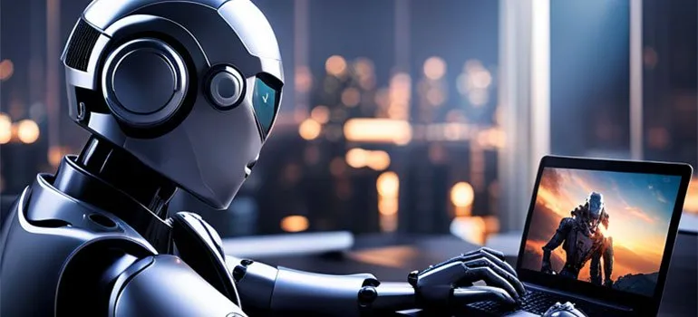 robot using laptop