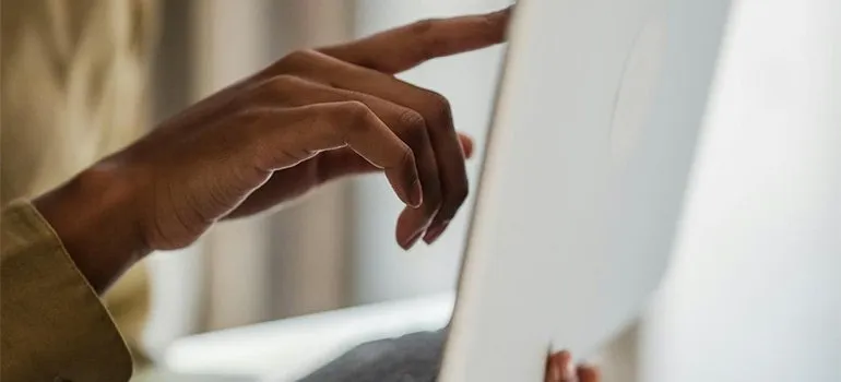 pointing on a computer screen