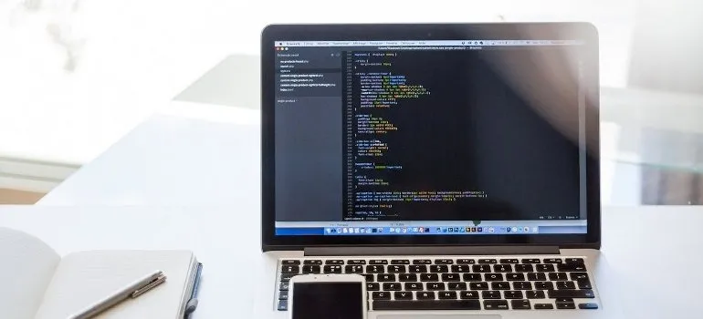 using laptop
