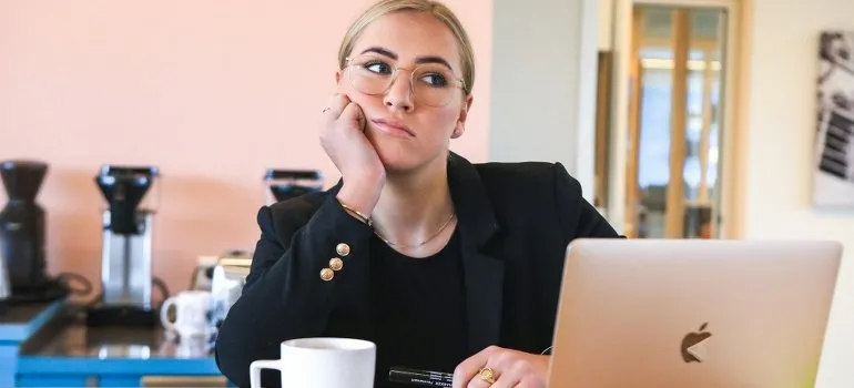 bored woman reading about category page SEO
