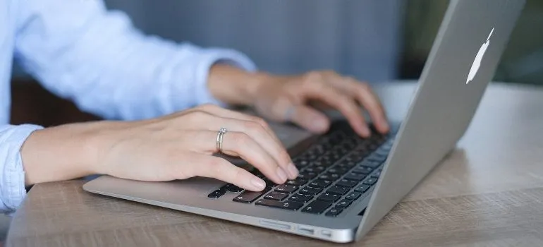 typing on a keyboard