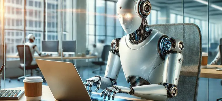 robot typing