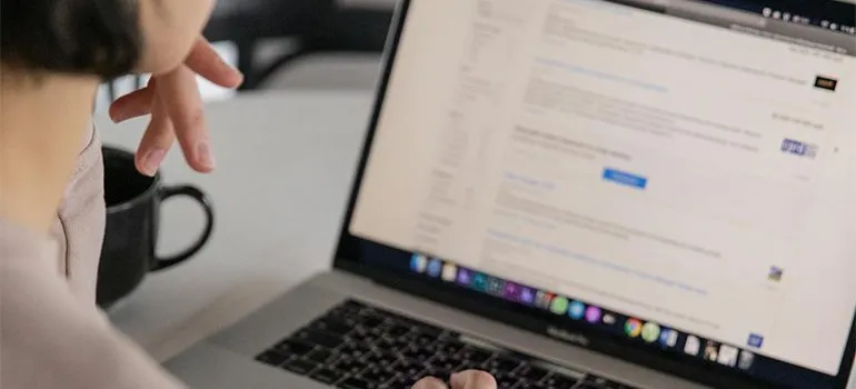 woman using laptop